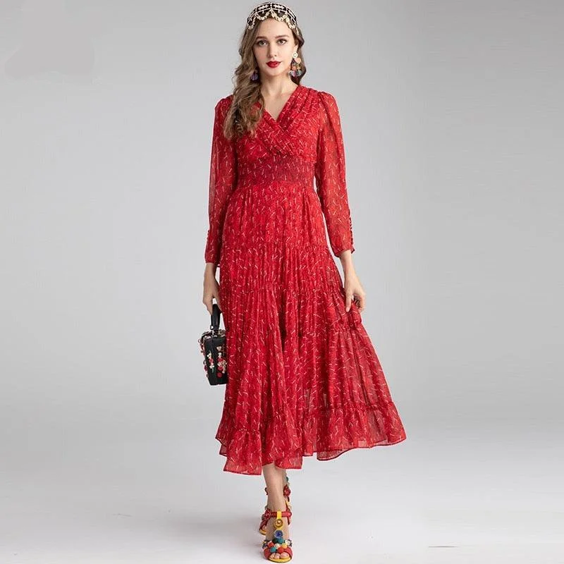 Runway Elegant Maxi Long Dress Tunics Exclusive limited