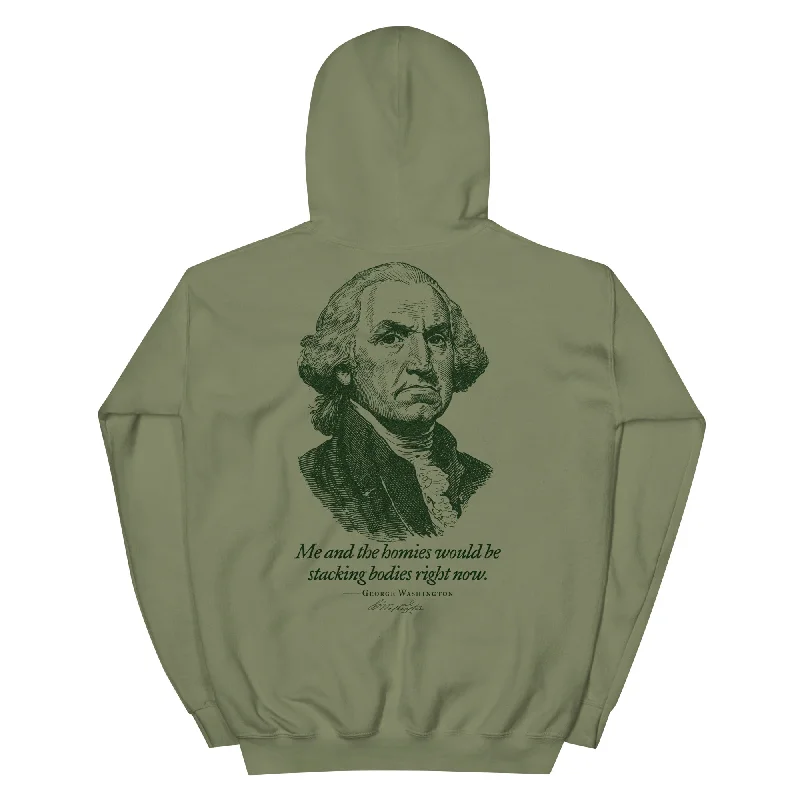 George Washington Me and the Homies Would Be Stacking Hoodie Hoodie with Puffed Sleeves Voluminous Trendy George Washington Me and the Homies Would Be Stacking Hoodie Hoodie with Puffed Sleeves Voluminous Trendy