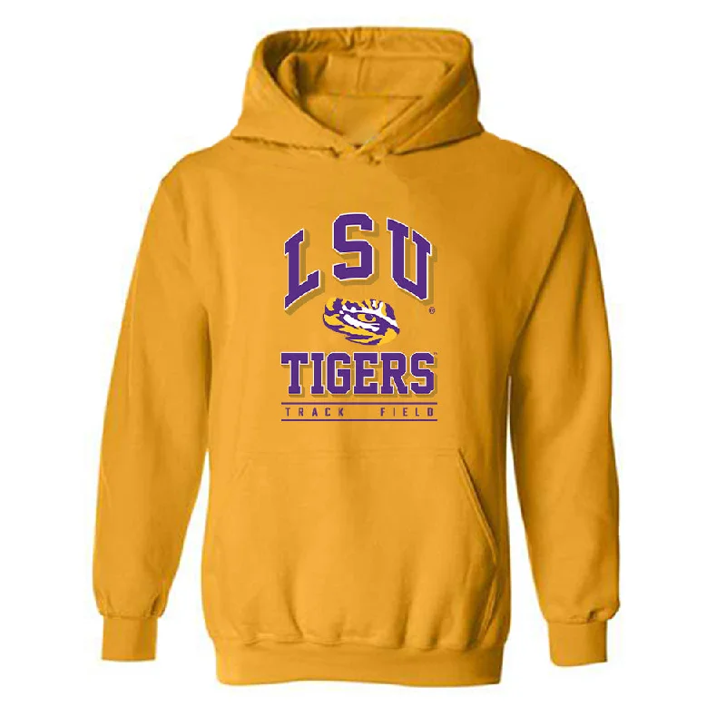 LSU - NCAA Women's Track & Field : Ella Onojuvwevwo - Classic Shersey Hooded Sweatshirt Hoodie with Snap Buttons Easy Quick LSU - NCAA Women's Track & Field : Ella Onojuvwevwo - Classic Shersey Hooded Sweatshirt Hoodie with Snap Buttons Easy Quick