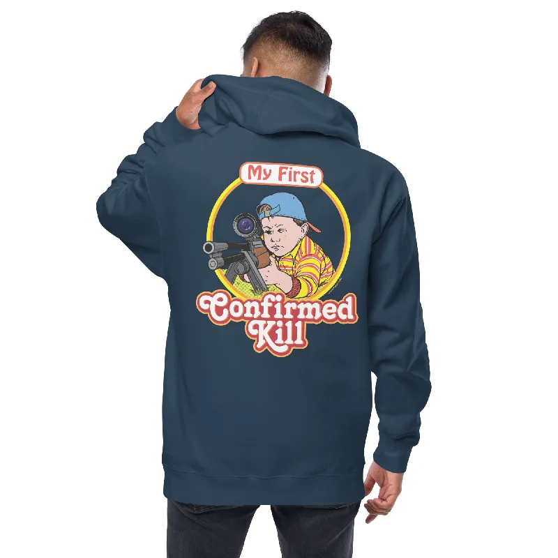 My First Confirmed Kill Unisex Fleece Zip Up Hoodie Hoodie with High-Low Hem Asymmetrical Trendy My First Confirmed Kill Unisex Fleece Zip Up Hoodie Hoodie with High-Low Hem Asymmetrical Trendy