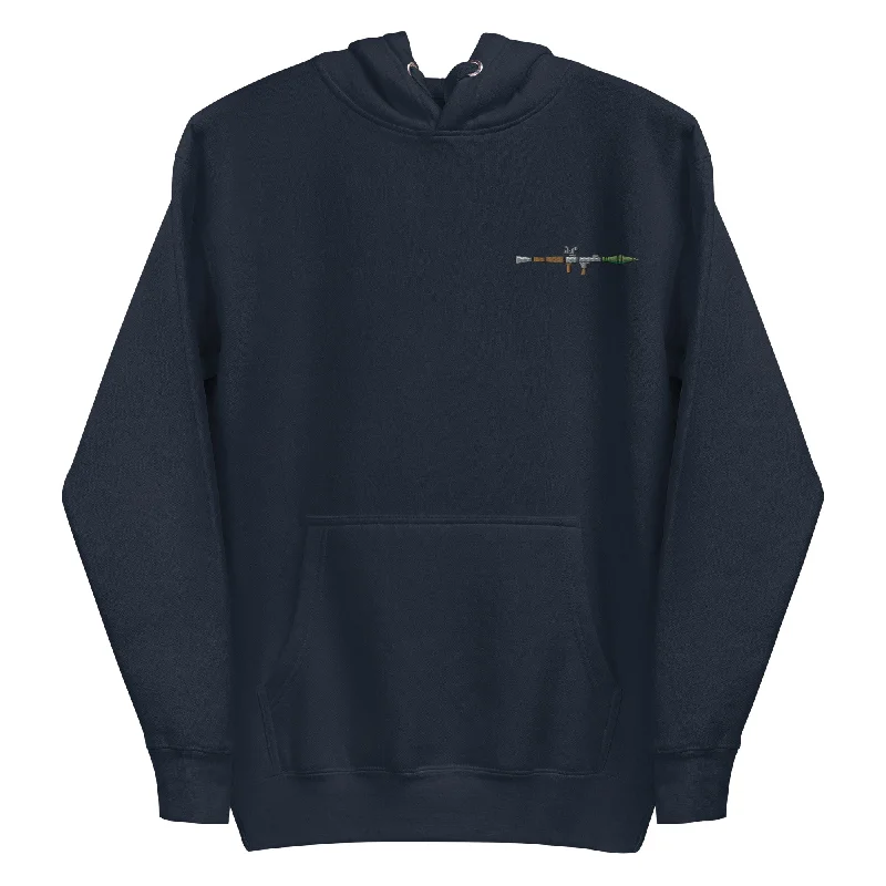 RPG Embroidered Unisex Hoodie Hoodie with Hem Applique Textured Unique