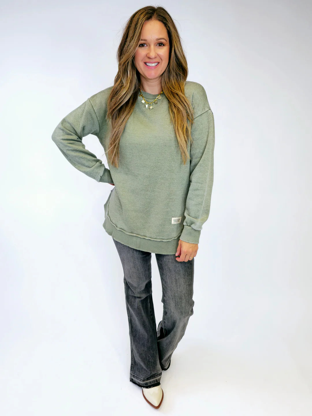 SC COMFY ROUND HERE SWEATSHIRT Hoodie with Turtle Neck Cozy Winter