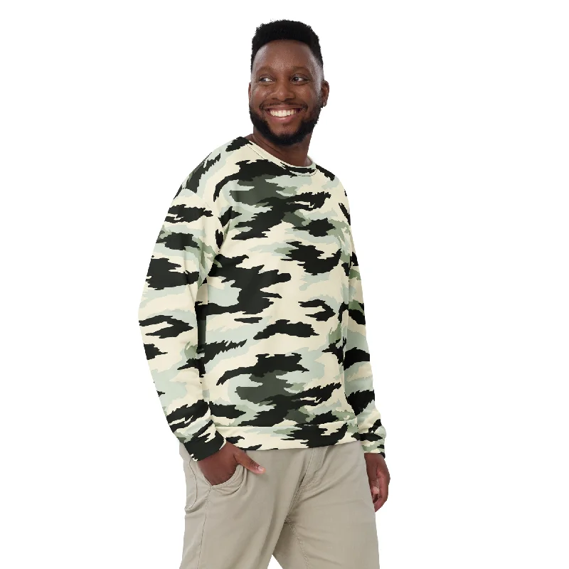American Boreal Tiger Stripe Camouflage Crewneck Sweatshirt Hoodie Jacket Zipper Layering American Boreal Tiger Stripe Camouflage Crewneck Sweatshirt Hoodie Jacket Zipper Layering
