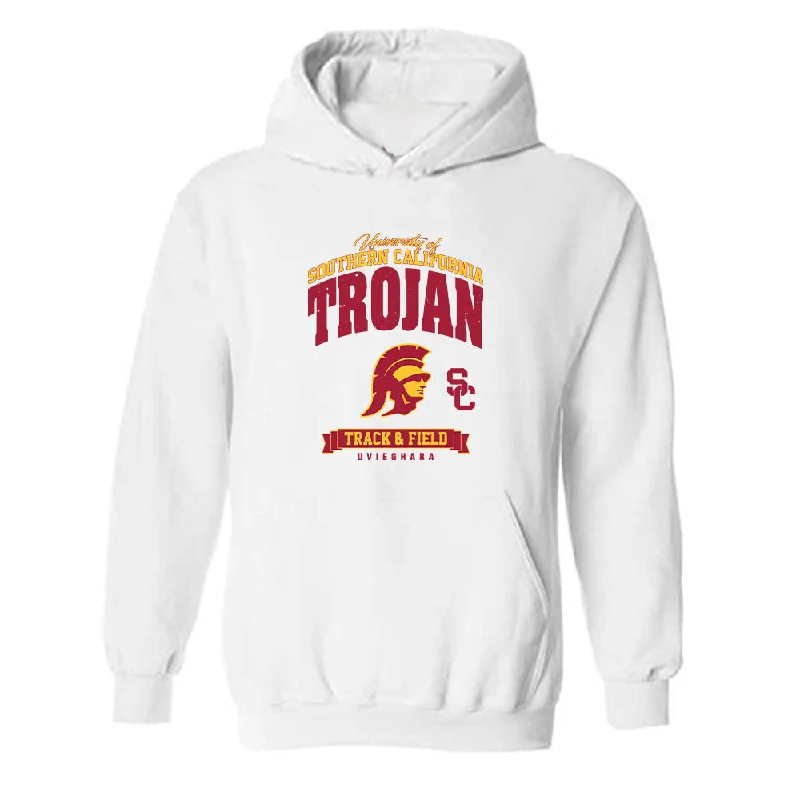 USC - NCAA Women's Track & Field : Rachael Uvieghara - Classic Fashion Shersey Hooded Sweatshirt Hoodie with Full-Zip Functional Layering