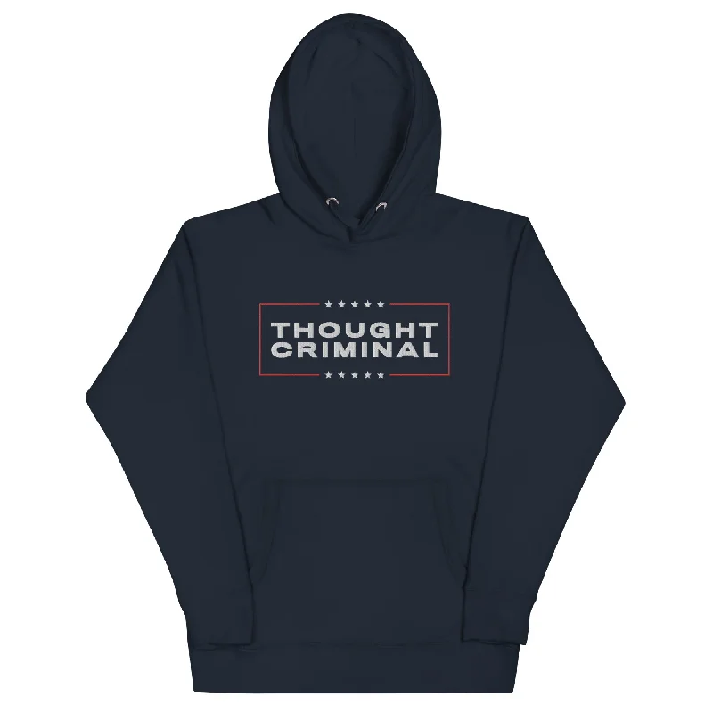 Thought Criminal Campaign Embroidered Unisex Hoodie Hoodie with Reflective Safety Nightwear Thought Criminal Campaign Embroidered Unisex Hoodie Hoodie with Reflective Safety Nightwear