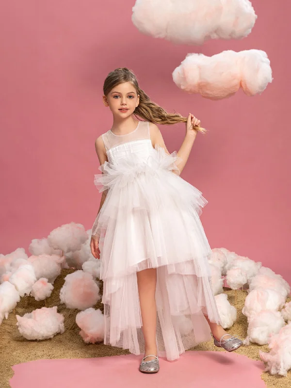 Tween Girls' Sleeveless Mesh Layered Hem Party Dress Off-the-shoulder Bohemian Festive Tween Girls' Sleeveless Mesh Layered Hem Party Dress Off-the-shoulder Bohemian Festive