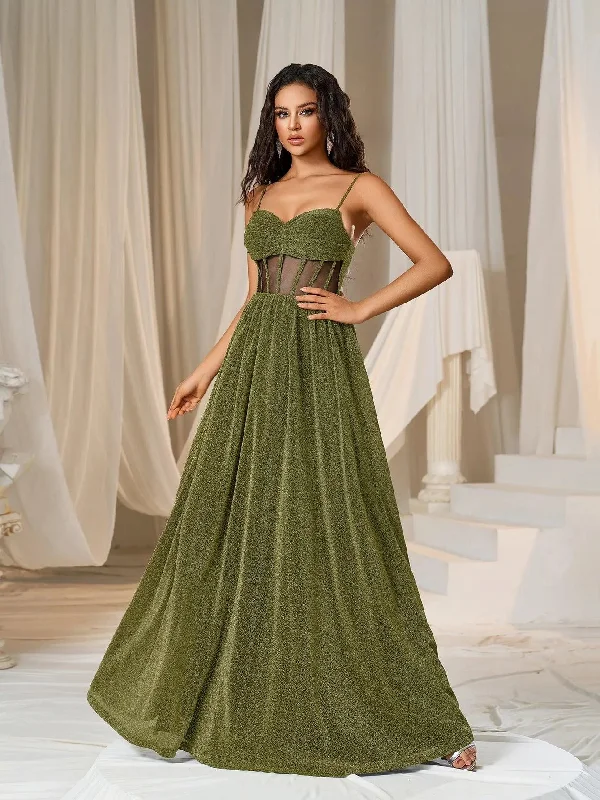 Elegant Glitter A Line Cami Party Dress Tunics Silk luxurious
