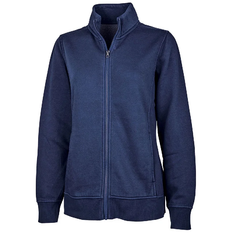 Charles River Women's Navy Clifton Full Zip Sweatshirt Hoodie with Hem Detail Decorative Unique Charles River Women's Navy Clifton Full Zip Sweatshirt Hoodie with Hem Detail Decorative Unique