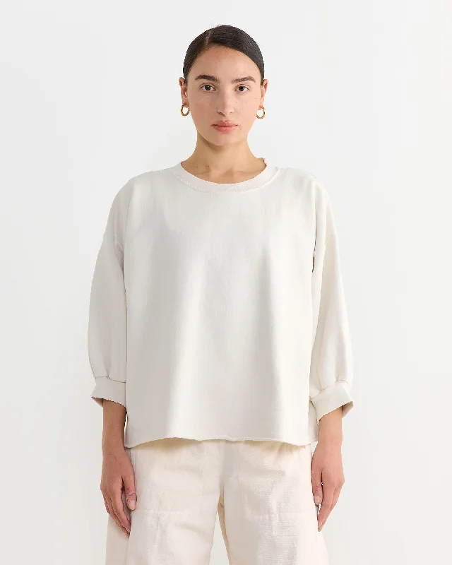 Fond Sweatshirt in Dirty White Hoodie with Print Artistic Unique