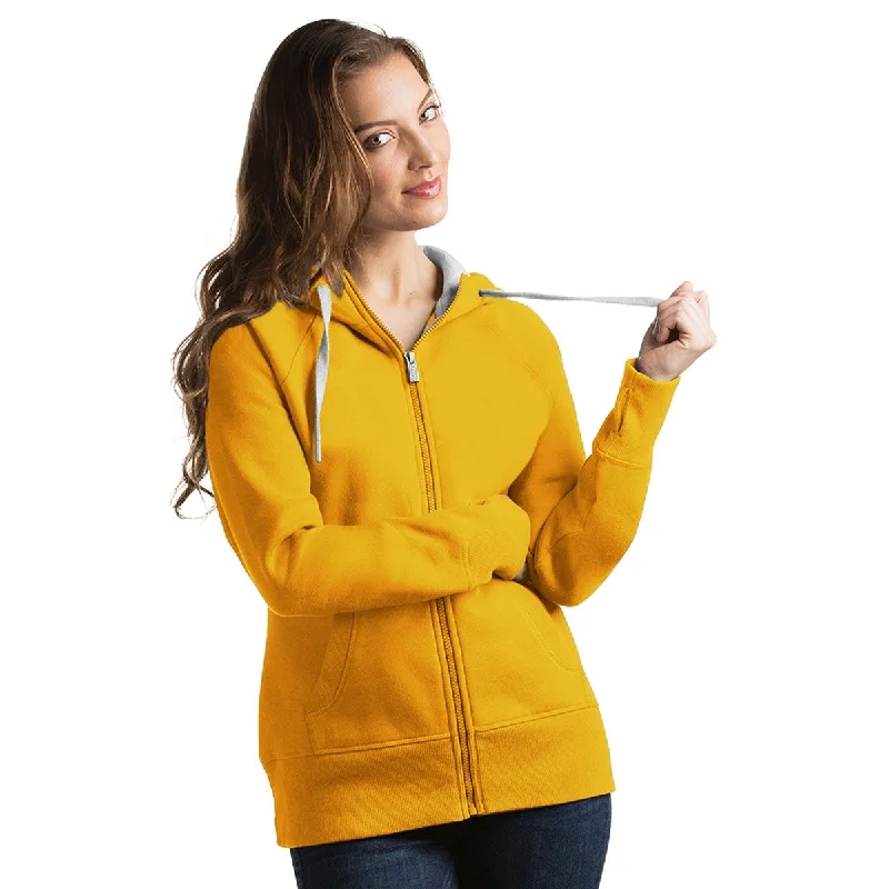 Antigua Women's Gold Victory Hoodie Hoodie with Embroidery Detailed Premium