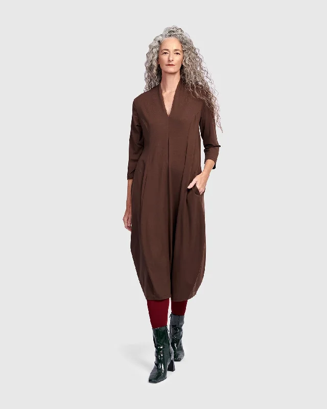 Essential Cocoon Dress, Umber Tunics Sophisticated sleek