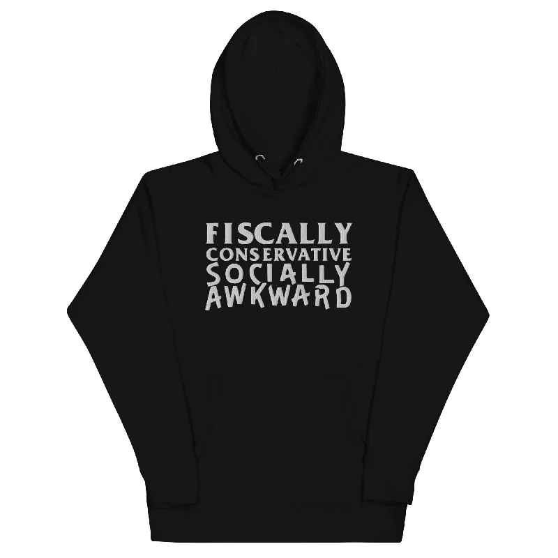 Fiscally Conservative Socially Awkward Embroidered Hoodie Hoodie with Mesh Breathable Sporty Fiscally Conservative Socially Awkward Embroidered Hoodie Hoodie with Mesh Breathable Sporty