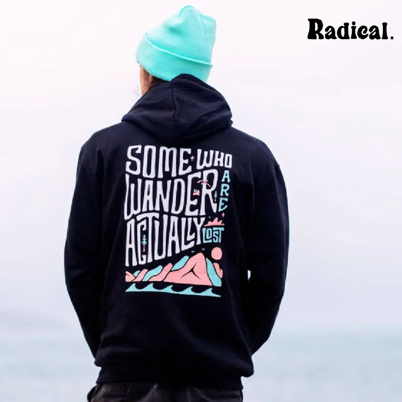 Radical. Another Adventure Unisex Hoodie - Black Hoodie with Contrast Stitching Detailed Premium Radical. Another Adventure Unisex Hoodie - Black Hoodie with Contrast Stitching Detailed Premium