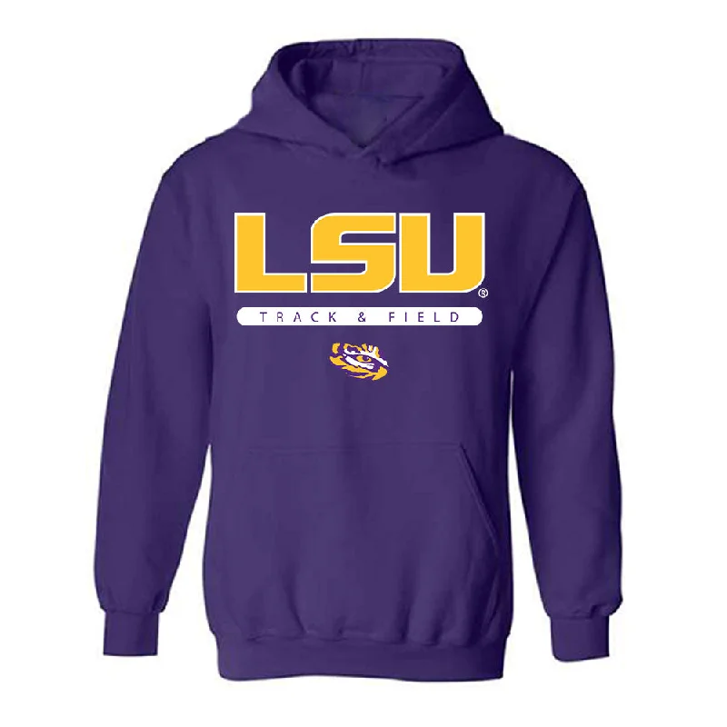 LSU - NCAA Women's Track & Field : Ella Onojuvwevwo - Classic Shersey Hooded Sweatshirt Hoodie with Tied Waist Feminine Flattering LSU - NCAA Women's Track & Field : Ella Onojuvwevwo - Classic Shersey Hooded Sweatshirt Hoodie with Tied Waist Feminine Flattering