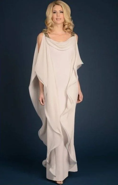 Plus Size Mother Of The Bride Dresses Sheath Ruffles Beaded Long Wedding Party Dresses Mother Dresses For Wedding Halter Neckline Beach