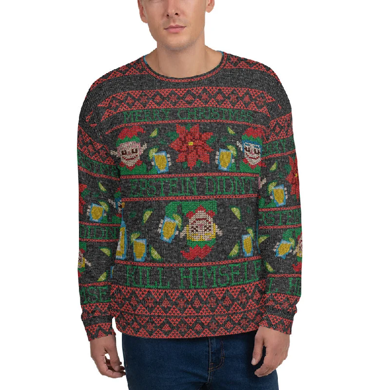 Epstein Didn't Kill Himself Ugly Christmas Sweatshirt Hoodie with Hem Detail Decorative Unique Epstein Didn't Kill Himself Ugly Christmas Sweatshirt Hoodie with Hem Detail Decorative Unique