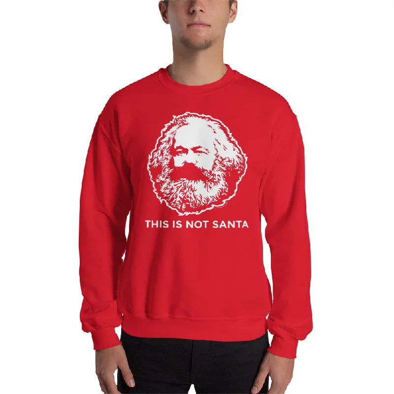 This Is Not Santa Karl Marx Ugly Christmas Sweatshirt Hoodie with Belted Waist Structured Tailored