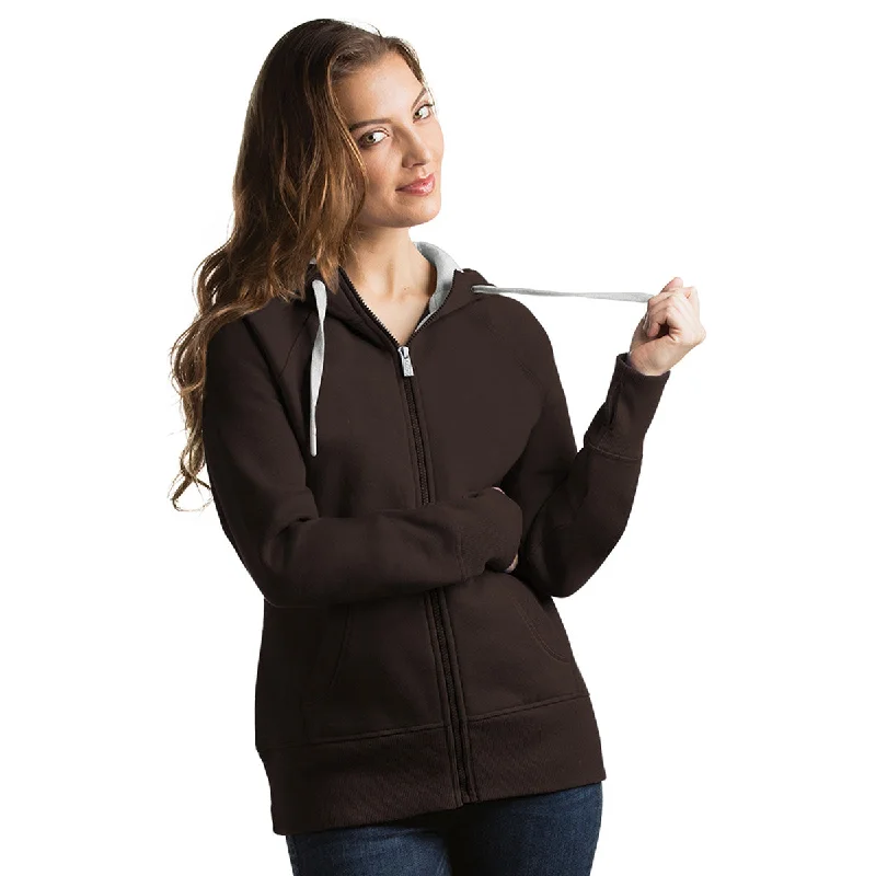 Antigua Women's Brown Victory Hoodie Hoodie with Lining Warm Insulated