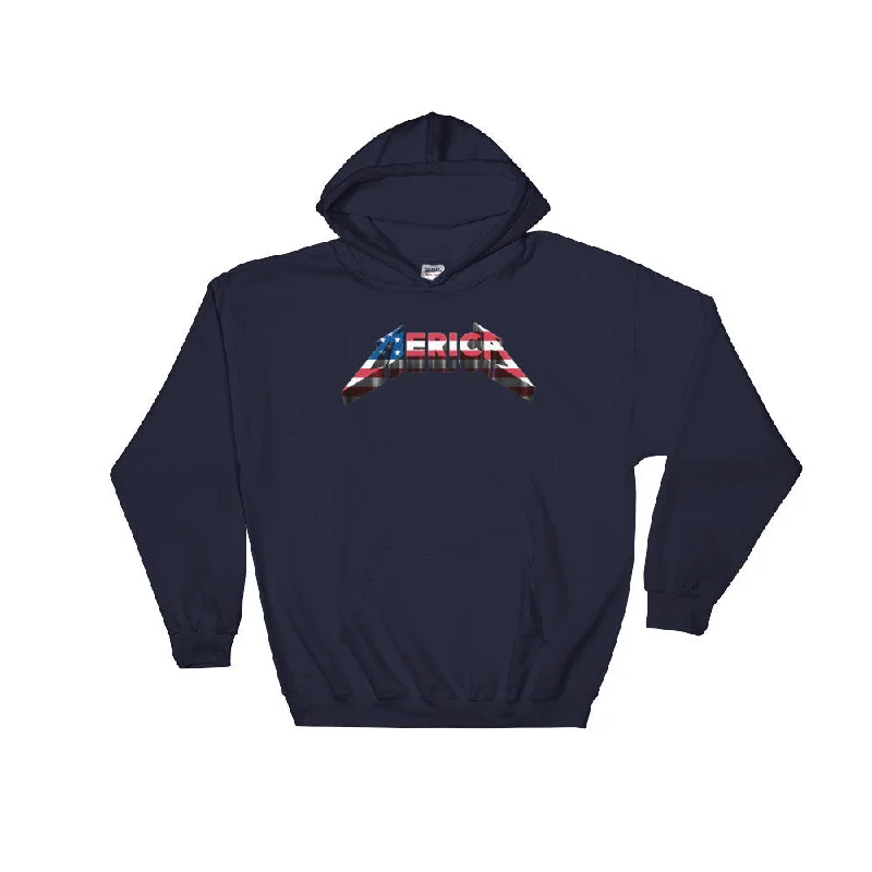 Merica Hooded Sweatshirt Hoodie with Hem Lace Feminine Delicate