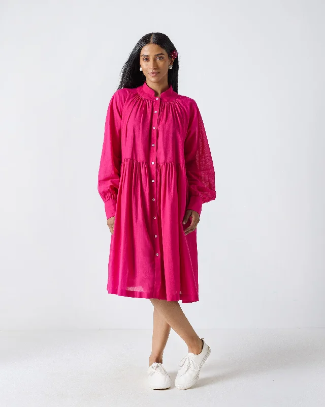 Miya Button Front Dress & Slip - Fuchsia Tunics Recommended stylist