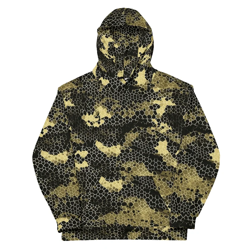 Viper Fractal Camouflage Hoodie Hoodie with Rhinestones Sparkly Elegant