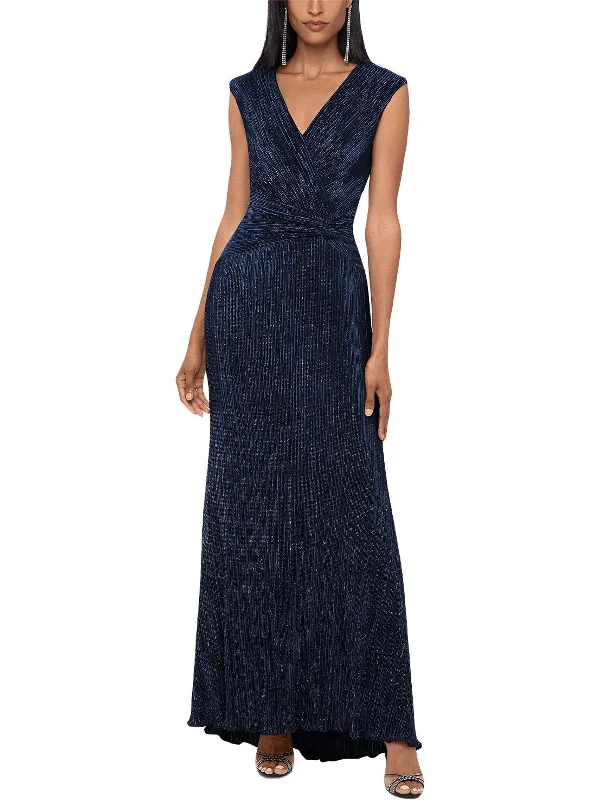 Womens Glitter Twist Front Evening Dress Tunics Trendy modern