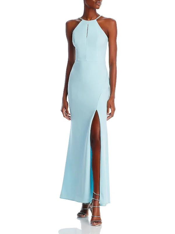 Womens Embellished Strap Long Evening Dress A-Line Day Work