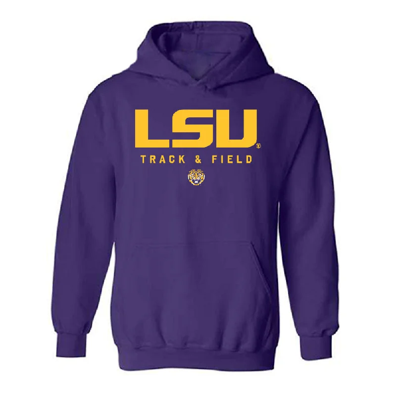 LSU - NCAA Women's Track & Field : Ella Onojuvwevwo - Classic Shersey Hooded Sweatshirt Hoodie with Hem Ribbing Snug Secure LSU - NCAA Women's Track & Field : Ella Onojuvwevwo - Classic Shersey Hooded Sweatshirt Hoodie with Hem Ribbing Snug Secure