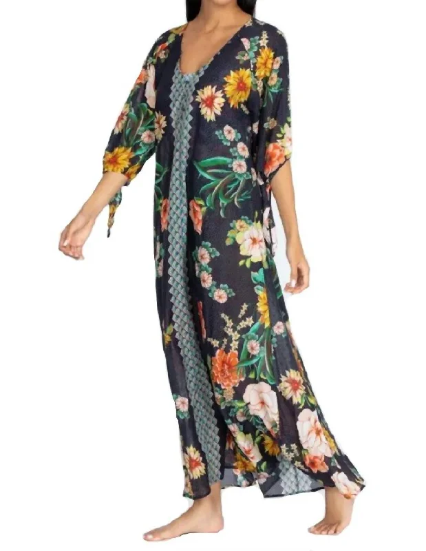 Floral Broder Long Dress In Multi Tunics Versatile stylish