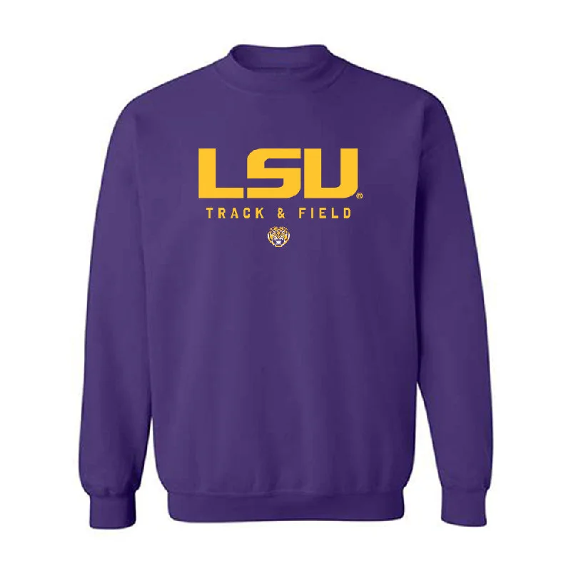 LSU - NCAA Women's Track & Field : Ella Onojuvwevwo - Classic Shersey Crewneck Sweatshirt Hoodie with Hem Detail Decorative Unique LSU - NCAA Women's Track & Field : Ella Onojuvwevwo - Classic Shersey Crewneck Sweatshirt Hoodie with Hem Detail Decorative Unique