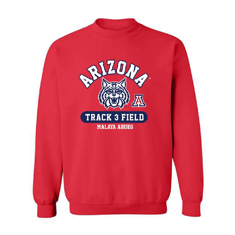 Arizona - NCAA Women's Track & Field : Malaya Abueg - Classic Fashion Shersey Crewneck Sweatshirt Hoodie with High Neck Warm Protective Arizona - NCAA Women's Track & Field : Malaya Abueg - Classic Fashion Shersey Crewneck Sweatshirt Hoodie with High Neck Warm Protective