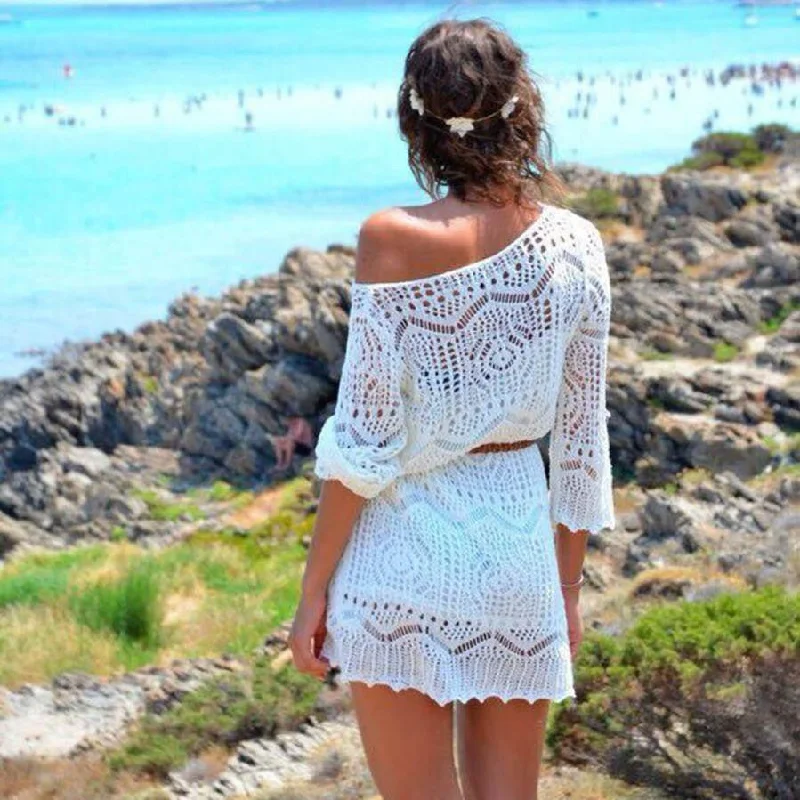 JECKSION Sexy Beach Dress for Women 2016 Fashion Hollow Out White Lace Dress Party Dresses With Belt #LYW Tunics Favorite customer JECKSION Sexy Beach Dress for Women 2016 Fashion Hollow Out White Lace Dress Party Dresses With Belt #LYW Tunics Favorite customer