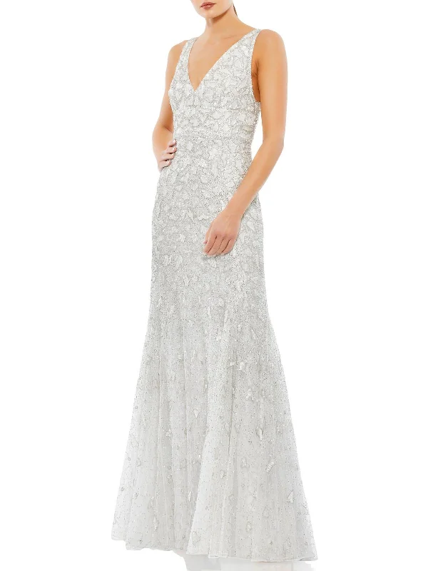 Womens Embellished Beaded Evening Dress Tunics Trendy modern