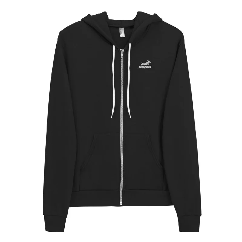 Women's Embroidered Logo Zip Hoodie Hoodie with Typography Text Message