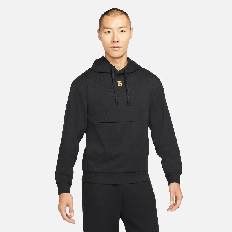 Nike Men's Fleece Heritage Tennis Hoodie (Black) Hoodie with Set-In Sleeves Structured Classic Nike Men's Fleece Heritage Tennis Hoodie (Black) Hoodie with Set-In Sleeves Structured Classic