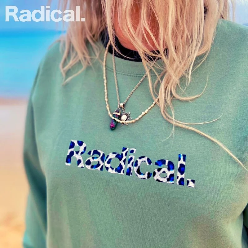 Radical. Welcome To The Jungle Unisex Sweatshirt - Sage Hoodie with Logo Branding Identity