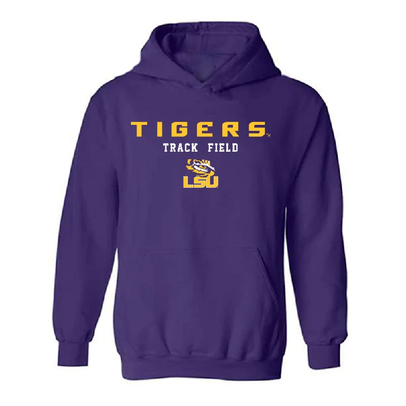 LSU - NCAA Women's Track & Field : Ella Onojuvwevwo - Classic Shersey Hooded Sweatshirt Hoodie with Hem Drawcord Adjustable Customizable LSU - NCAA Women's Track & Field : Ella Onojuvwevwo - Classic Shersey Hooded Sweatshirt Hoodie with Hem Drawcord Adjustable Customizable
