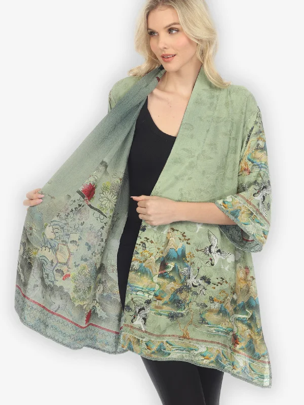 Reversible Silk Kimono Jacket Fleece Jacket Down Jacket Feather Jacket