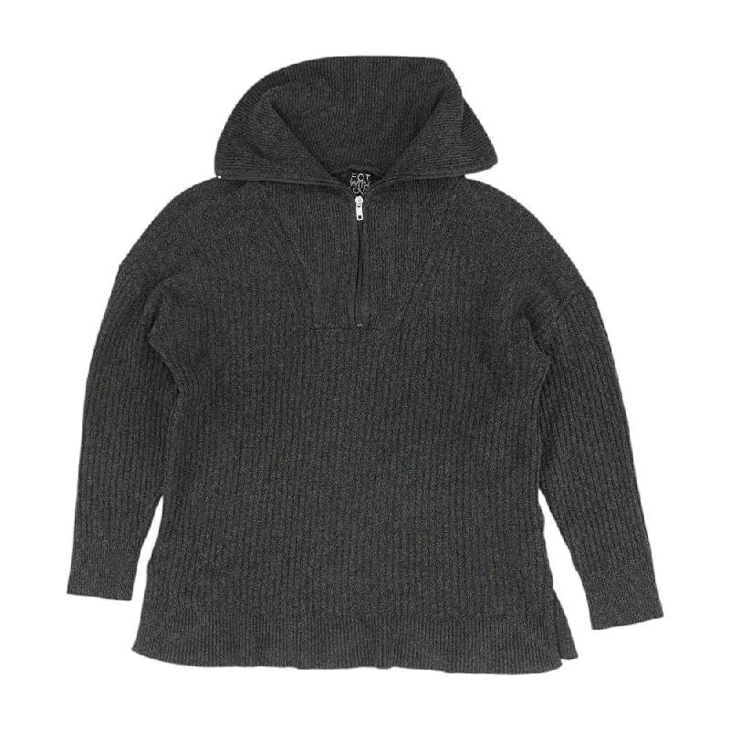 Charcoal Solid 1/4 Zip Sweater Wool Sweater Cotton Sweater Cashmere Sweater