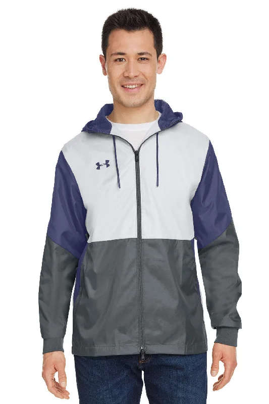Under Armour Mens Team Legacy Wind & Water Resistant Full Zip Hooded Jacket - Navy Blue Trench Coat Raincoat Waterproof Jacket Under Armour Mens Team Legacy Wind & Water Resistant Full Zip Hooded Jacket - Navy Blue Trench Coat Raincoat Waterproof Jacket