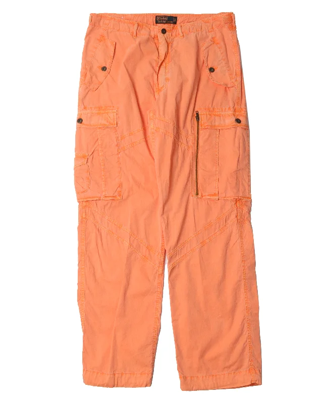 Polo Ralph Orange Cargo Pant Chic Faux Leather Pants