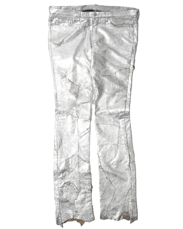 Sample Leather Metallic Pants Casual Sweatpants Style