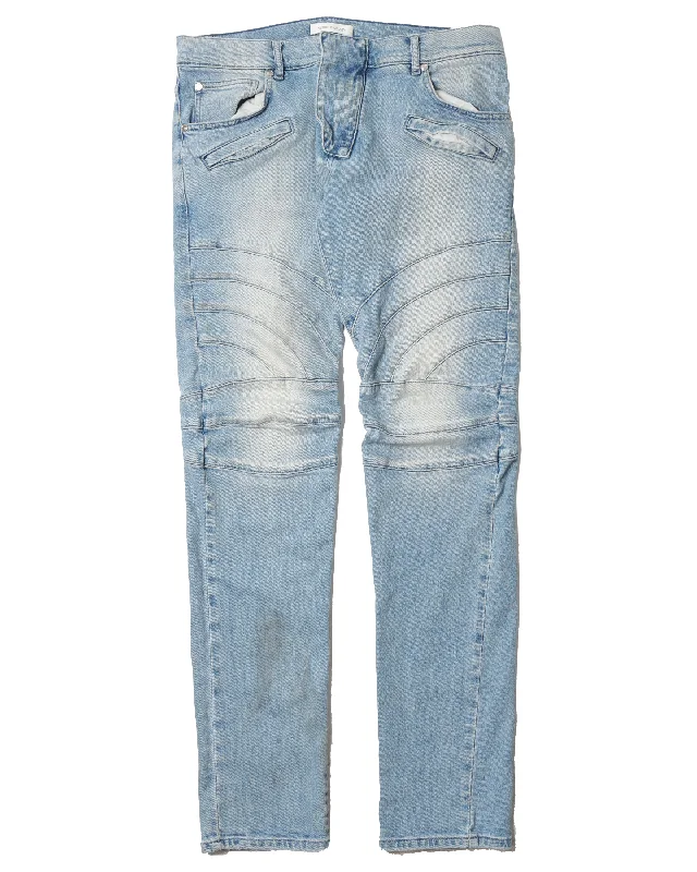 Blue Denim Pant Elegant Wool Trousers