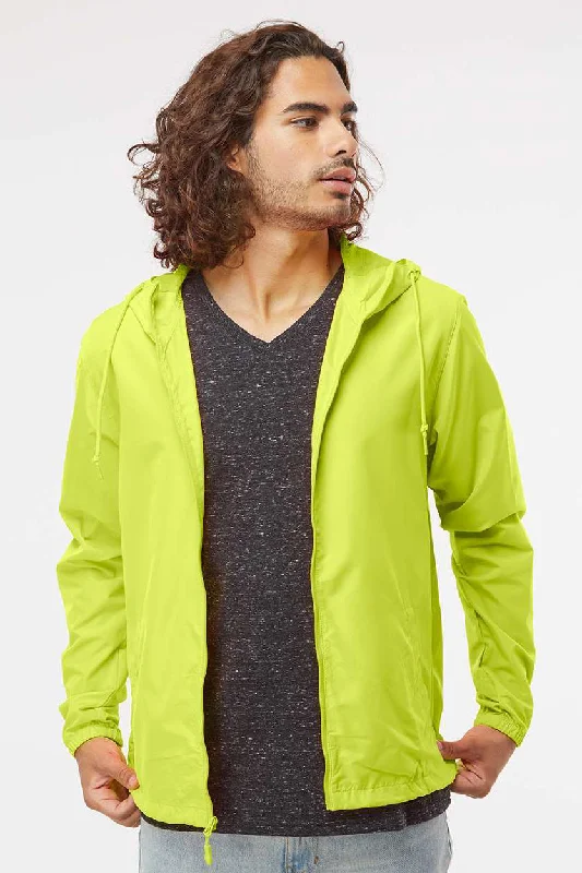 Independent Trading Company Mens Water Resistant Full Zip Windbreaker Hooded Jacket - Safety Yellow Herringbone Jacket Checkered Jacket Solid Jacket Independent Trading Company Mens Water Resistant Full Zip Windbreaker Hooded Jacket - Safety Yellow Herringbone Jacket Checkered Jacket Solid Jacket