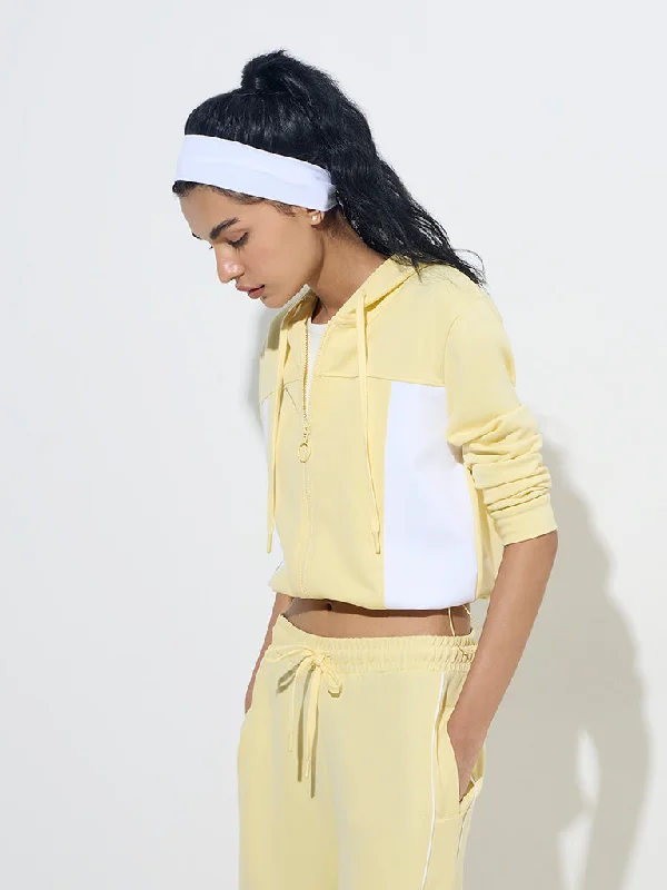 Studiofit Yellow Colour-Blocked Jacket Oversized Jacket Tailored Jacket Straight Jacket