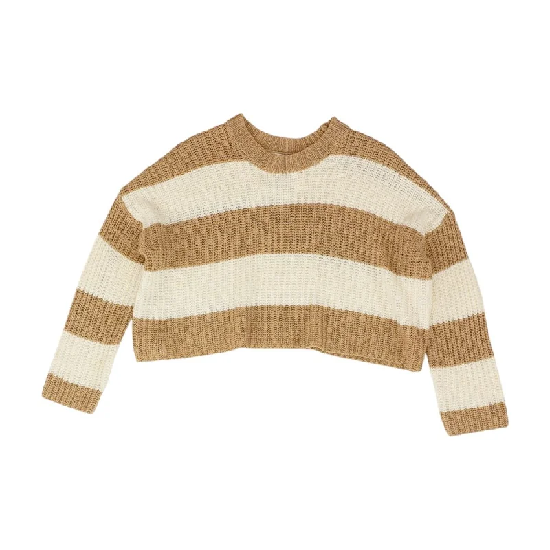 White Striped Cropped Sweater Polka Dot Checkered Tartan