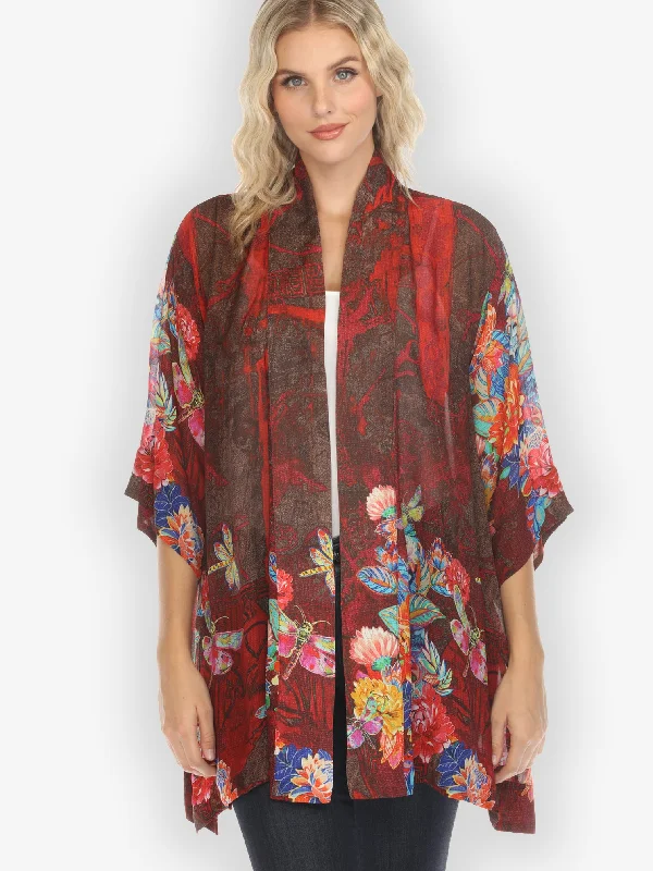 Dragonfly and Chrysanthemum Kimono Jacket Cotton Jacket Linen Jacket Terry Jacket
