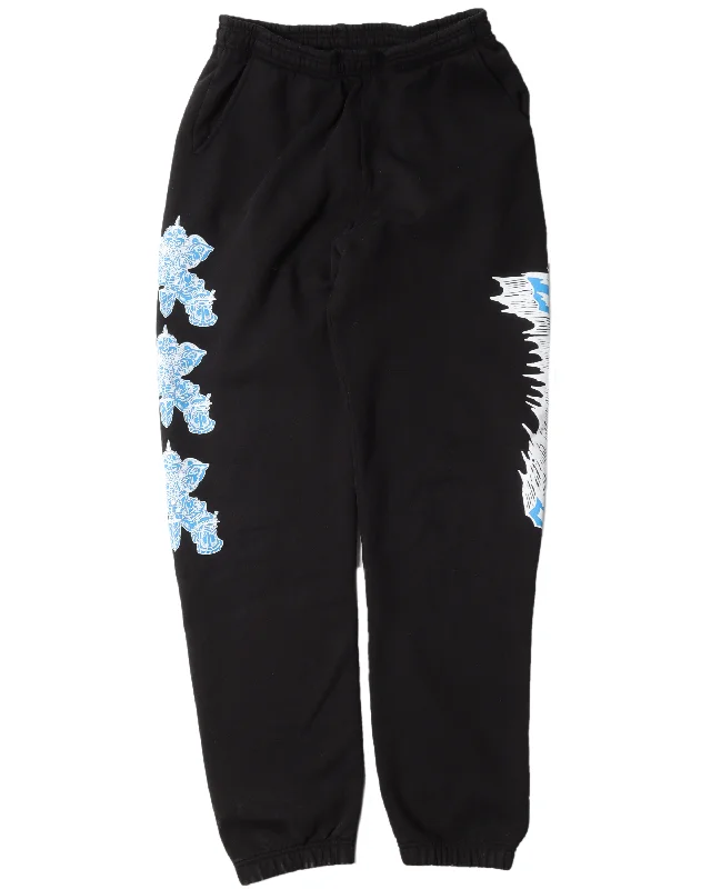 Sweat Pants Fashionable Button-Up Pants