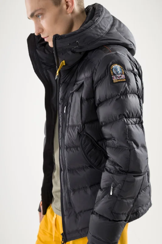 Parajumpers Men's Skimaster Jacket in Black Pencil PMPUFEN01FW22 Wool Fabric Cashmere Fabric Tweed Fabric Parajumpers Men's Skimaster Jacket in Black Pencil PMPUFEN01FW22 Wool Fabric Cashmere Fabric Tweed Fabric