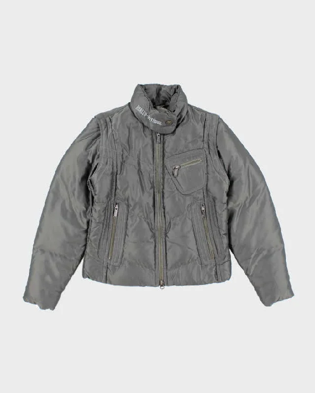 Vintage Women's Y2K Harley Davidson Cropped Insulated Jacket - XS Print Jacket Jacquard Jacket Embroidered Jacket Vintage Women's Y2K Harley Davidson Cropped Insulated Jacket - XS Print Jacket Jacquard Jacket Embroidered Jacket